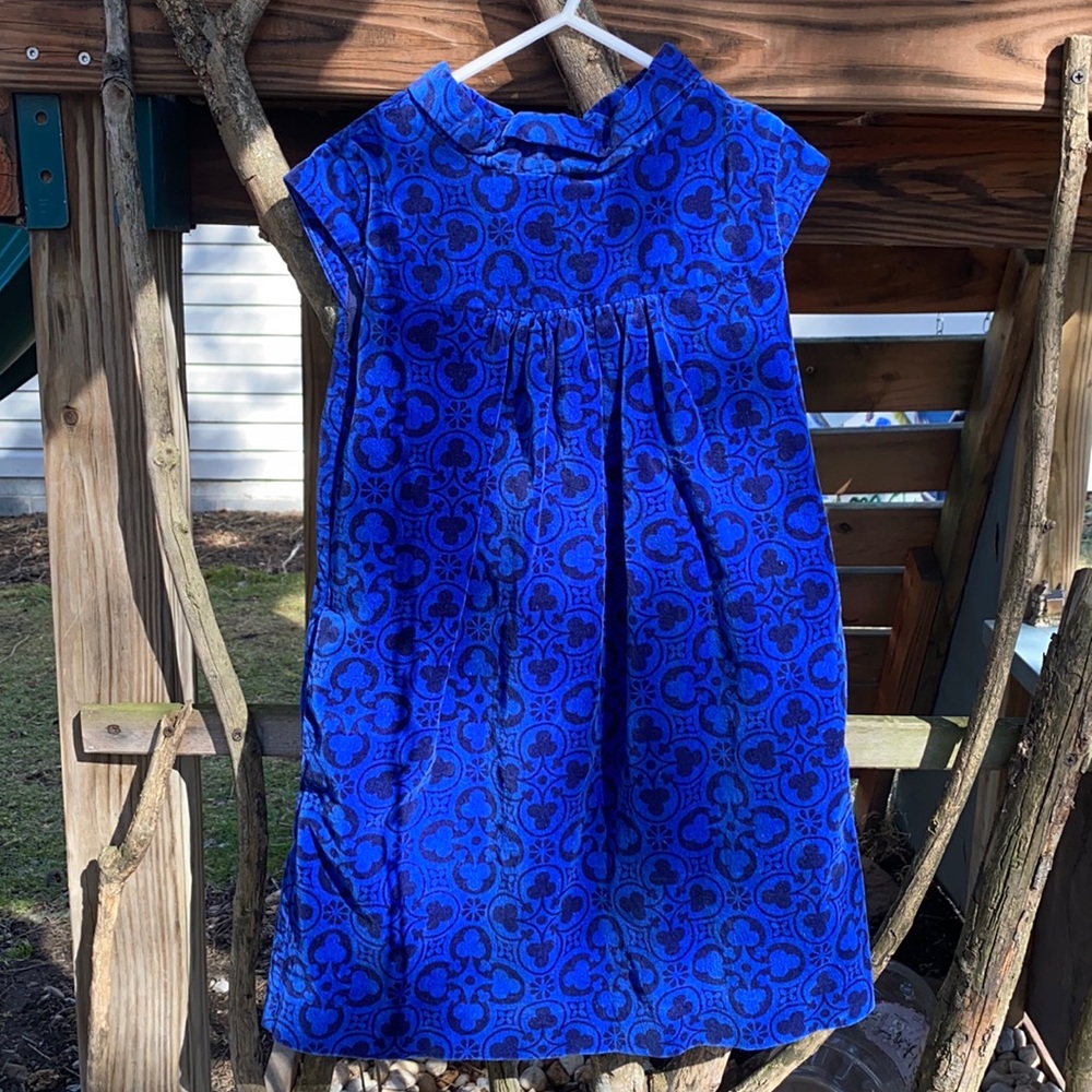 Tea Collection velvet blue print dress 7